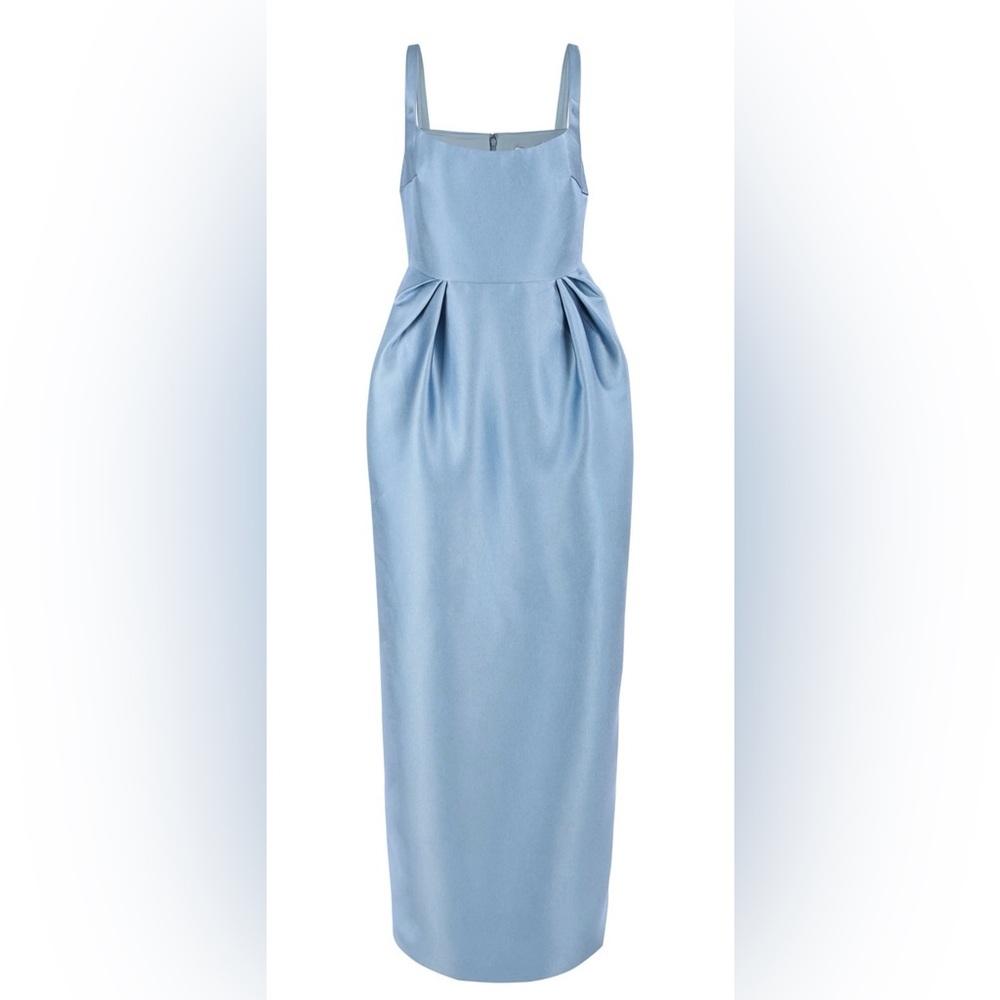 Elegant Blue Maxi Dress with Square Neck